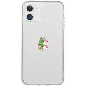 Resim Trihed Apple Iphone 11 Uyumlu Şeffaf Telefon Kılıfı - Cute Snowman 
