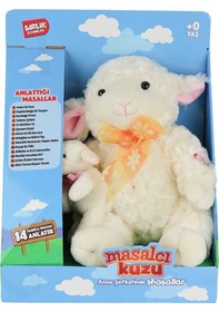 Resim Birlik Oyuncak Türkçe Yavrulu Masal Anlatan Kuzu Peluş 