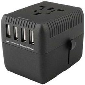 Resim Willowhaven Siyah Seyahat Evrensel Adaptör - 4 Usb Çevirici, Pratik Ve Akıllı Takım 