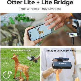 Resim 3D Baskı Için Creality Otter Lite 3D Tarayıcı, Kablosuz El Tipi Tarayıcı, 0,05 mm Doğruluk, Sarsıntı Önleyici Takip, 30 Fps'ye Kadar Hız, 20-2000 mm Arası Nesneler Için 24 Bit Tam Renkli Tarama 