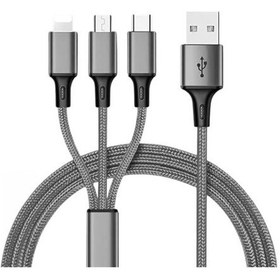 Resim Powermaster Pm-26335 3 In 1 Gümüş 1.2 Metre Şarj Kablosu 1 Adet 