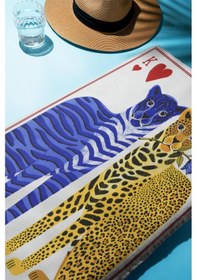 Resim Dijital Baskı Plaj Deniz Havlusu Leopar Desenli Peştamal Hvl0140 Renkli 