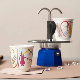 Resim Bialetti Mini Express Mokapot Kandinsky + 2 Espresso Fincanı 