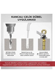 Resim DESIPHON Kancalı Çelik Dübel M8 Kapalı Ağız Salıncak Boks Torbası Avize Tavan Asma Aparatı 