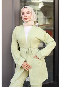 Resim Misskayle Cep Detaylı Kimono Takım Mint Yeşili Mintyeşili 