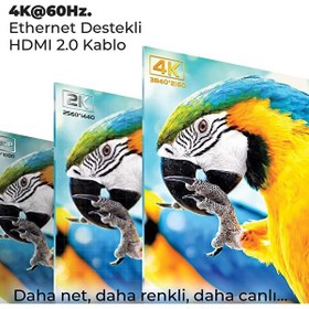 Resim Bix NHD03 4K@60HZ 18 Gbps Veri Aktarım Destekli 2.0 3 Metre HDMI Kablo 