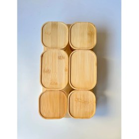 Resim Bambu ve Cam Malzemeli 6'lı Kahvaltılık Seti, Şık ve Kullanışlı Tasarım 