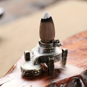Resim Spa, yoga ve meditasyon için tasarlanmış, su akıntılı tütsü yakıcı, mini değirmen tasarımlı geri akışlı tütsü tutucu, hediye ve ev dekorasyonu için süs 