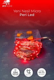 Resim BYSHOME Dekoratif 7 Metre Yapay Yapraklı Tel Şeritli Sarmaşık + 10 Metre Peri Led KIRMIZI 