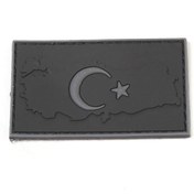 Resim KORDAK Türk Bayrağı Haritalı Siyah Taktik Peç 