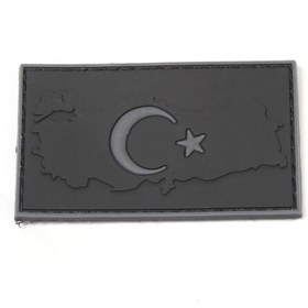 Resim KORDAK Türk Bayrağı Haritalı Siyah Taktik Peç 