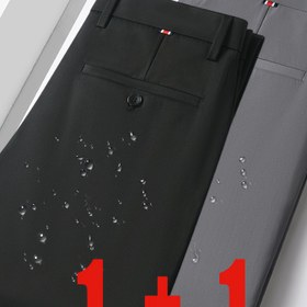 Resim 2 adet Erkek Yazlık Rahat İş Pantolonu - Polyester, Çıkarılmaz, Makinede Yıkanabilir, Siyah, Gri, Kahverengi - Partiler, Tarihler, Hafif İşler, Parti Pantolonları için İdeal|Sleek Fit Pantolonları|Polyester Kumaş 