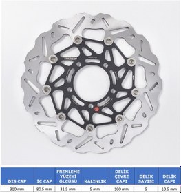 Resim Kawasakı Dalgalı Ön Performans Fren Diski Kawasakı Zzr Zx-14r 1400cc Ön Sol 2006-2020 