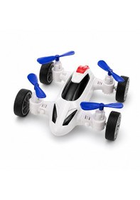 Resim Mini Drone Tasarımlı Oyuncak Araba 10x10 Cm, 4 Pervaneli Eğlenceli Araç 3+ Yaş Beyaz 