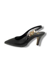 Resim Gedik Pasha 25661-25 Deri Tokalı Lastik Bant Kadın Stiletto Siyah 