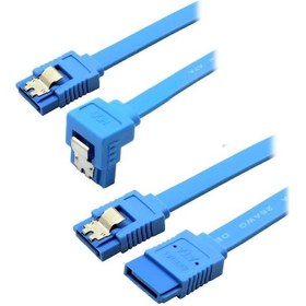 Resim Koodmax Sata 3.0 Data Kablosu Mavi - Sata 3.0 L Tipi Veri Kablo - 2 Adet - 41.5 Cm 