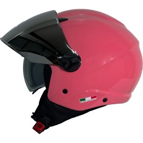Resim Sway 765 Gloss Pink Yarım Kask - Renkli Vizörlü 