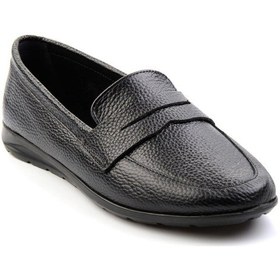Resim Siyah Leather Kadın Loafer Ayakkabı K01718110303 Çok Renkli 