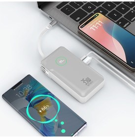 Resim Wiwu Wi-p049 Noble Serisi Type-c Kablolu Dijital Led Göstergeli Powerbank Pd 35w 10000mah Gri 