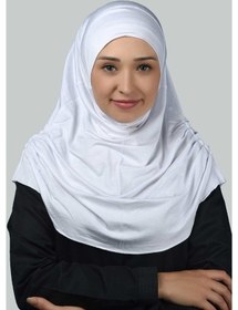 Resim Altobeh Hazır Türban Büzgülü Pileli Pratik Eşarp Tesettür Hijab - Namaz Örtüsü - Beyaz 