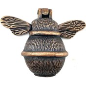 Resim Antika Tarz Dekoratif Pirinç Arı Kapı Tokmağı, Taktak - Küçük, 123X150MM, Antik 