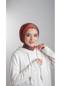 Resim Hürrem Bone Kırmızı Pratik Hazır Geçmeli Tesettür Bone Sandy Kumaş Batik Dese Kırmızı 