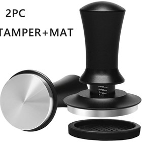 Resim 2 Adet Paslanmaz Çelik Kahve Presi - İç Yay Tasarımı, Dengelenmiş Sabit Kuvvet, 3 Ayarlı Yükseklik (51/53/58mm), Pres Matı Dahil - Barista Aksesuarları Espresso Makineleri ve Kahve Demleme için, Şık Metalik Yüzey, Dayanıklı Yapı, Hassas Demleme Aracı, Yüksek Kaliteli Malzemeler 