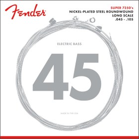 Resim Fender Super 7250's Nickel Plated Bas Gitar Teli - 7250M (45-105) 