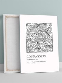 Resim Postermanya Compassion, Merhamet Tipografik Kelime Sanatı Kanvas Tablo - Tuval Tablo, Sanatsal Dekorasyon 