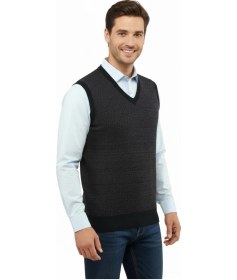 Resim Erkek V Yaka Süveter Çelik Örgü Regular Kalıp 5206h Bgl-st04841 Lacivert 