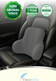 Resim Viscomina Araç Bel Desteği Ortopedik Sırt Minderi Şoförler İçin Bel Yastığı 