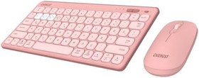 Resim Everest LUMI KM-BT903 Pembe 3in1 3 BT + 2.4 1600dpi Ultra İnce Q 4 Cihaz Bağlantılı Scissors Kablosuz Klavye + Mouse Set 