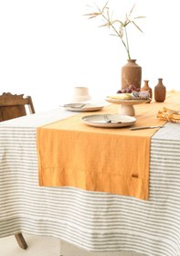 Resim Keten Runner Sarı - Sarı / 45x160 