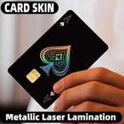 Resim 2 Adet Kart Spade A Desen Lazer Etkisi Kart Sticker Kşisi / Kişisel Gizlilik Koruma Stickeri / Özel Doğum Günü Hediyesi / Kredi Kartı / Ticaret Kartı / Ulaşım Kartı / Erişim Kartı Kşisi (9.6X12.6CM) Parlak Metalik Hissi Işıkla Renk Değiştirir 
