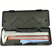 Resim 1 adet Yüksek Hassasiyetli Paslanmaz Çelik Verniyer Kaliper, 0-6 İnç/0-150mm, 0.02mm/0.001" Hassasiyetli Manuel Kaydırma Ölçüm Aracı, Dayanıklı Şarj Gerektirmeyen Ölçüm Aleti 