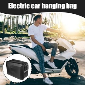 Resim Motorsiklet Sırt Dayama Saklama Çantası | 9L Yansıtıcı PVC Motosiklet Bagaj Çantası - Bisiklet Ekipmanları İçin Fermuarlı Depolama Kesesi Hızlı Çıkarılabilir Su Bardağı Cep Telefonu Güneş Gözlüğü 