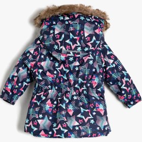 Resim Kız Bebek Suni Kürk Detaylı Şişme Kaban 