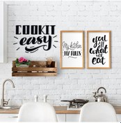 Resim Bk Home Dekoratif Doğal Ahşap Raf Mutfak Konseptli 2’Li Ahşap Tab (551038816) Bk