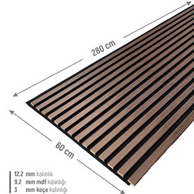 Resim Akustik Ahşap Duvar Paneli Lambiri Açık Ceviz 60 280 Cm 