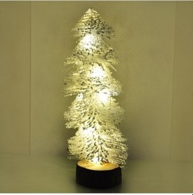 Resim 30cm Işıklı Simli Dekoratif Beyaz Çam Ağacı 30 Cm 