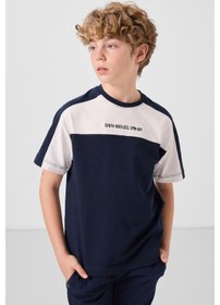 Resim Tommylife Lacivert Pamuklu Yumuşak Dokulu Oversize Fit Baskılı Erkek Çocuk T-shirt - 11290 Lacivert 