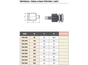 Resim Fett 100MM Tos Torna Ayna Pinyonu 