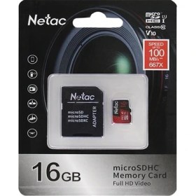 Resim Netac 16GB Microsdhc Hafıza Kartı V10 U1 C10 NT02P500PRO-016G-R 