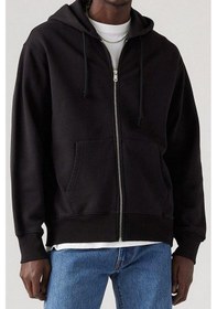 Resim Levi's Kapüşon Yaka Siyah Erkek Relaxed Sweatshirt Fermuarlı Hırka - A9265-0000 Siyah 