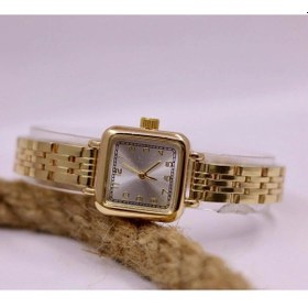 Resim Altın Renk Kordonlu Kare Kasa Zarif Kadın Kol Saati Mls-1122 