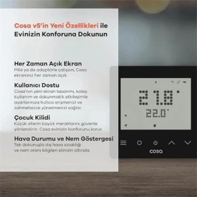 Resim AyrStore Akıllı Oda Termostatı Kablosuz Kombi Kontrolü V5 