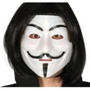 Resim Siyah Renk Kısa Saç ve V For Vendetta Maskesi 