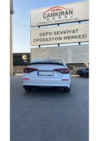 Resim Autogp Honda Civic Fe1 Arka Tampon Difüzörü Aero Pianoblack 2021+ Cmhncv22df 