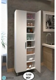 Resim % 100 Mdf Çok Amaçlı Beyaz Dolap 60 Cm 