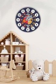 Resim Dekoratif Çocuk Odası Duvar Saati 40X40Cm Renkli BWDSCX40-0110 